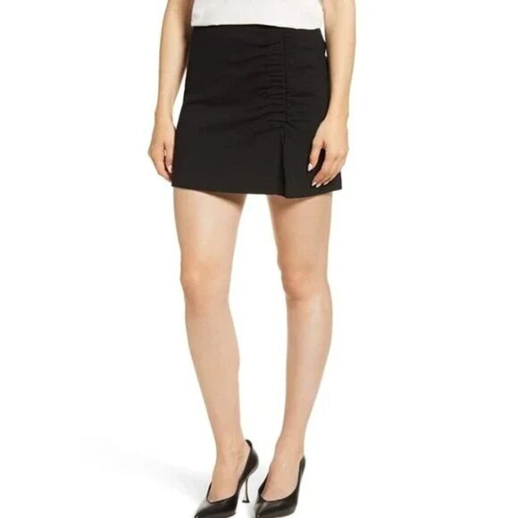 1.State Ruched Ponte Mini Skirt – Black Stretch Sleek – NWT – Size 8 - Picture 2 of 9